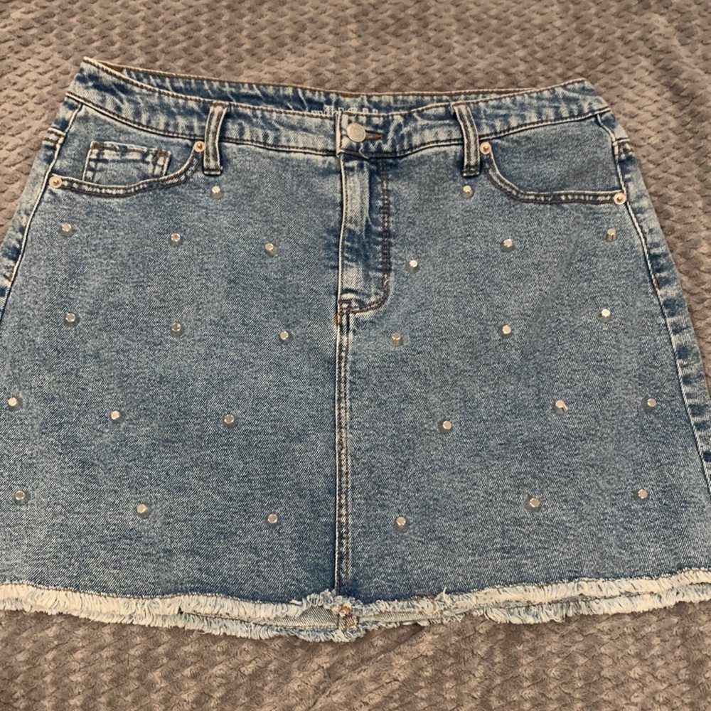Wild fable studded denim mini skirt